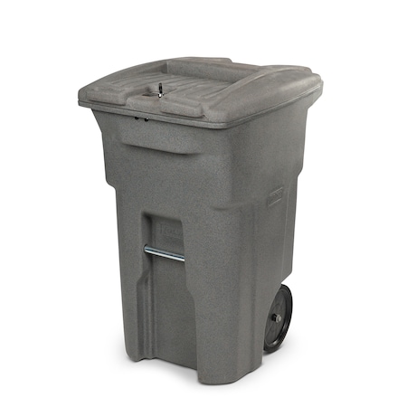 Toter 64 Gal. Graystone Document Trash Can with Wheels and Lid Lock CDA64